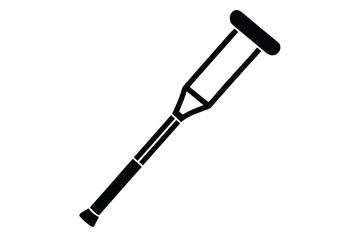 crutch silhouette vector icon