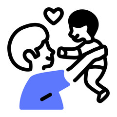 This Fatherhood icon is suitable for Father's Day, Family bonding, etc