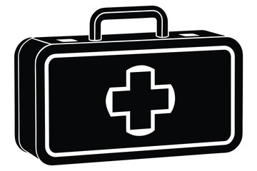 first aid kit silhouette vector icon