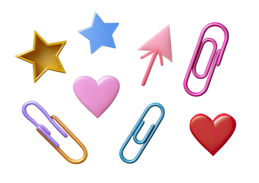 Assorted colorful 3D shapes