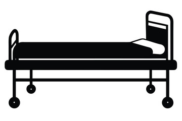 hospital bed silhouette vector icon