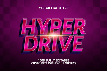 hyper drive editable text effect for speed