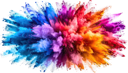 Colorful explosion of vibrant powder
