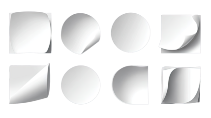 Blank sticky notes in various shapes