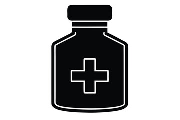 Obraz premium medicine bottle silhouette vector icon