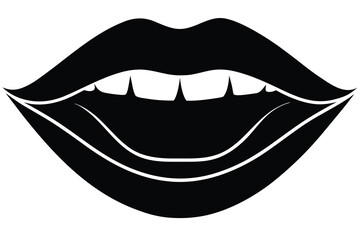 mouth silhouette vector icon