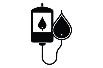 plasma donation silhouette vector icon