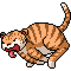 Fototapeta premium pixel art of fat wild tiger run