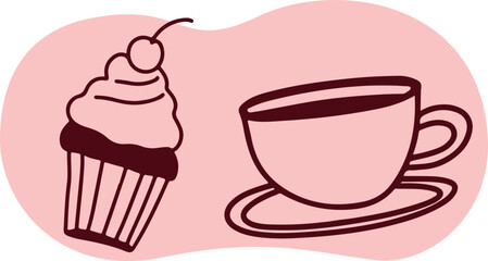 Icons Coffee Cappuccino Line art	
