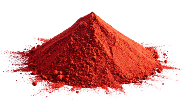 Pile of red powder on a dark background