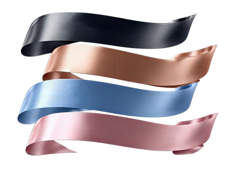 Four color ribbons, overlapping