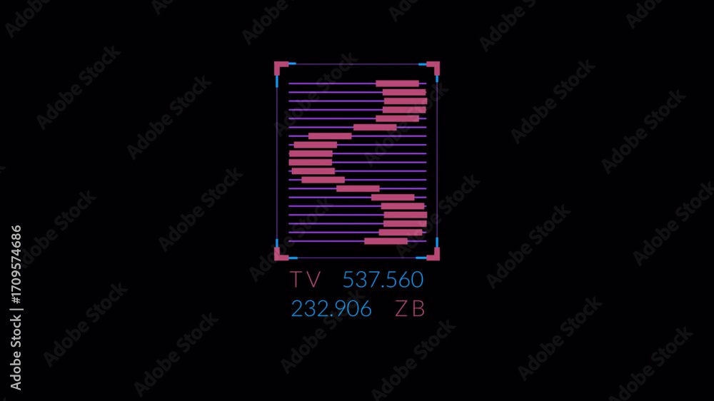 Poster futuristic sci-fi hud with glitchy data animation.