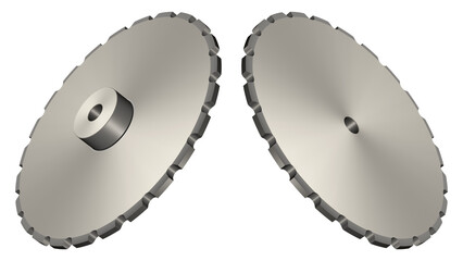 Sprocket for conveyor chain. 24 teeth. Transparent background. 3D rendering