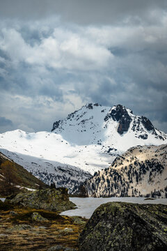 A mountain range in the French Alps