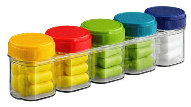 Colorful pill organizer