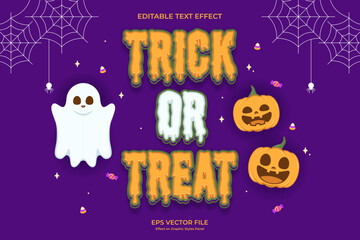 decorative happy halloween editable text effect design