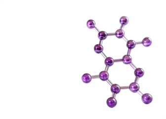 purple molecule on white background