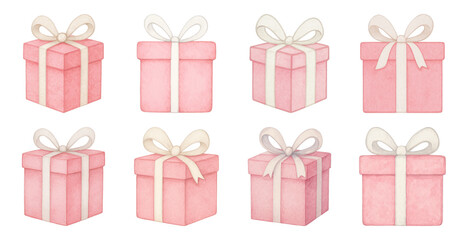 Pink gift boxes with bows