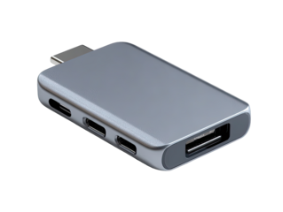 Gray rectangular USB-C hub