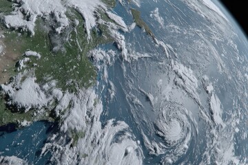 Earth's swirling storm system seen from space