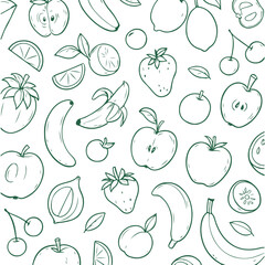 Simple fresh fruit doodle