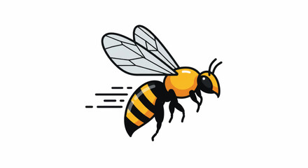Cartoon Honeybee in Flight.