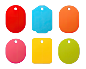 Colorful tags on black background