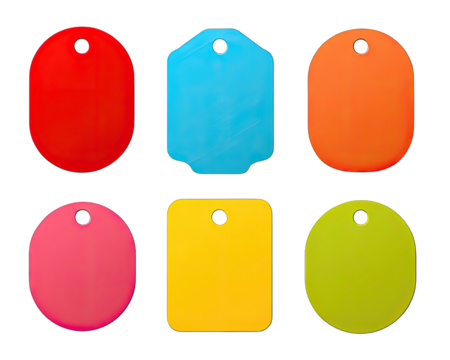 Colorful tags on black background