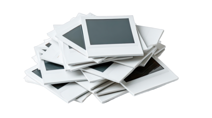 A stack of blank instant photos