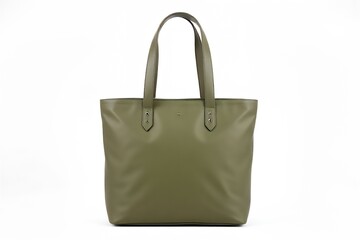 Olive Green Leather Tote Bag