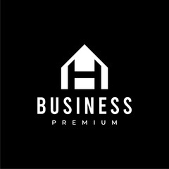 H letter house home logo vector icon illustration