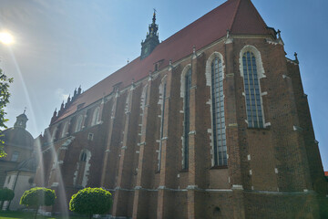 Close up view on the Corpus Christi Basilica, Bazylika Bozego Ciala, Krakow, Poland