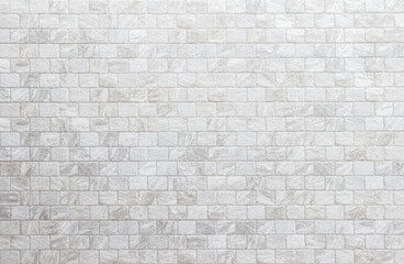 Kitchen wallpaper concept: Close up modern white brick tiles wall texture background, White brick wall texture background for stone tile block in grey light color wallpaper modern interior.