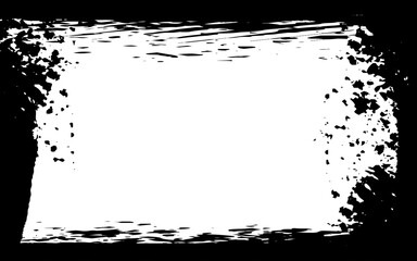 Rough frame overlay pattern. Black and white empty background. Grunge wall texture. Cement distressed backdrop.