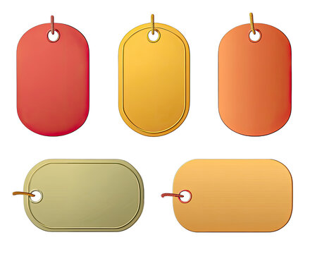Oval tags in various colors