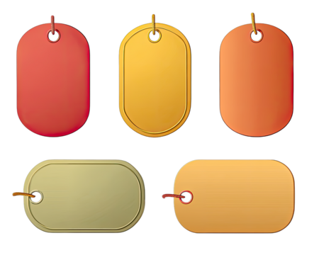 Oval tags in various colors