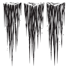 Black Icicle Border Silhouette Vector Illustration design, Solid White Background