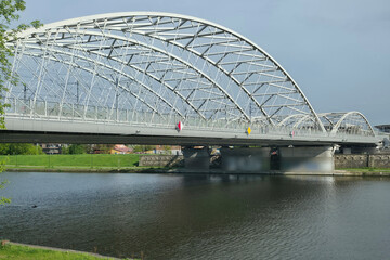 View on the ZeZelj Bridge, Krakow, Poland