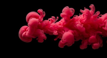 Pink Ink Flowing in Abstract Design.