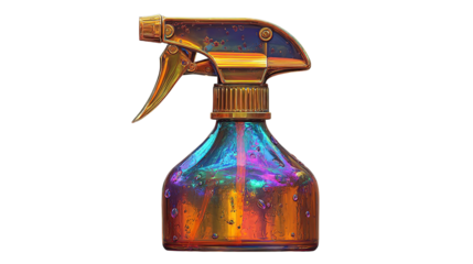 Metallic spray bottle, iridescent