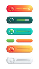 Fototapeta premium Colorful UI Toggle Buttons