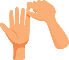 Cartoon style illustration of two hands making a snapping gesture
