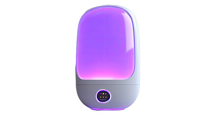 Oval-shaped lamp with soft purple light