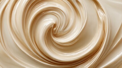 Creamy texture swirls in a smooth blend of light beige color for culinary or cosmetic use