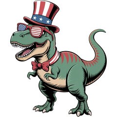 Obraz premium saurus - Usa 4th of July Patriotic t-shirt design, Family Patriotic Illustration Shirts, Happy 4th Of July design sublimation 