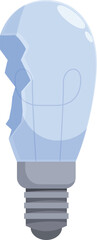 Glass bulb is broken, representing a sudden halt in the flow of innovation and inspiration
