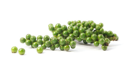 Green peppercorn isolated on white background