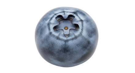 Isolated Single juicy blueberry on a smooth surface, fresh fruit high in nutrients, fiber and antioxidants