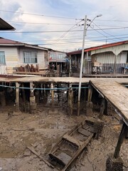 Obraz premium Sim Sim Floating village in Sandakan, Borneo