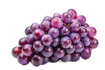 Fototapeta premium Isolated bunch of ripe purple grapes with no background or shadow png isolated on transparent background